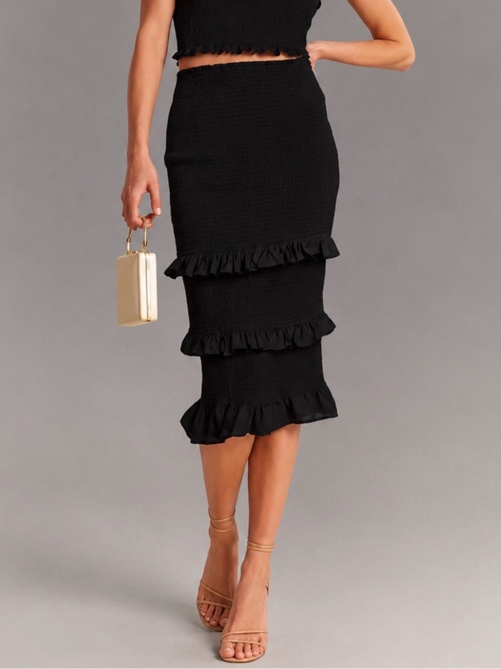 Abercrombie & Fitch High Waisted Tiered Ruffle Skirt Size XS NWT